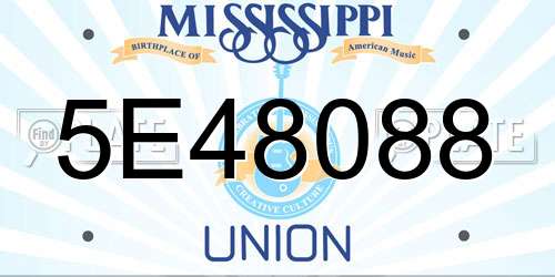 5E48088 Mississippi License Plate