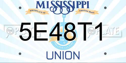 5E48T1 Mississippi License Plate