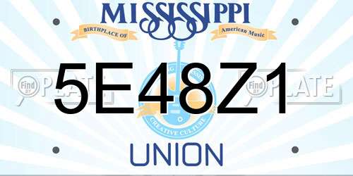 5E48Z1 Mississippi License Plate