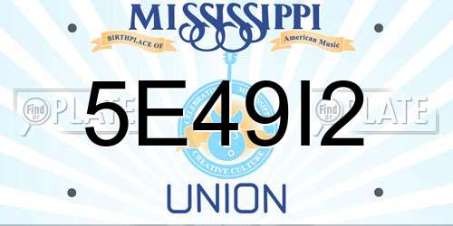 5E49I2 Mississippi License Plate