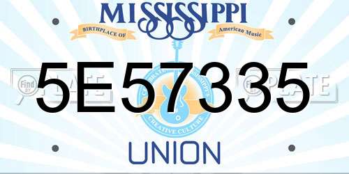 5E57335 Mississippi License Plate