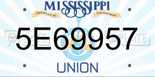 5E69957 Mississippi License Plate