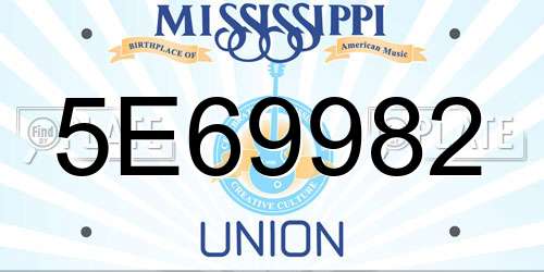 5E69982 Mississippi License Plate