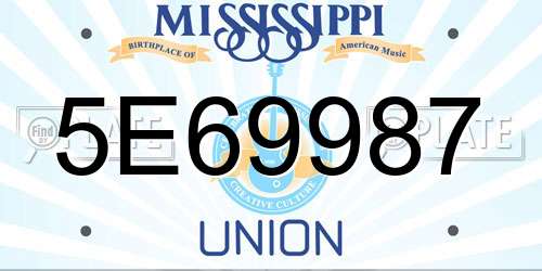 5E69987 Mississippi License Plate