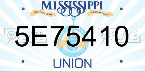 5E75410 Mississippi License Plate