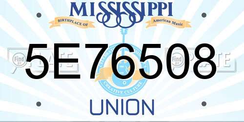 5E76508 Mississippi License Plate