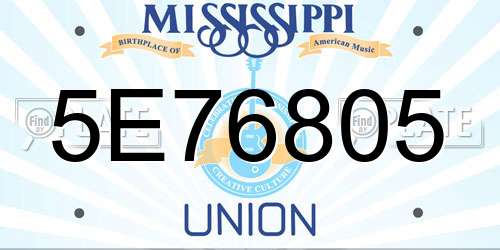 5E76805 Mississippi License Plate