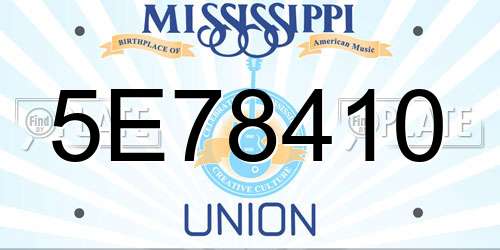 5E78410 Mississippi License Plate