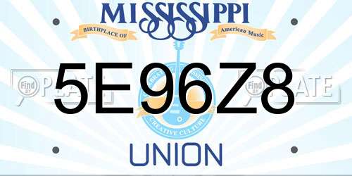 5E96Z8 Mississippi License Plate