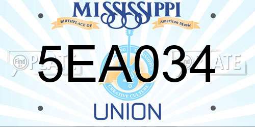 5EA034 Mississippi License Plate