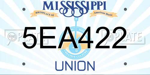 5EA422 Mississippi License Plate