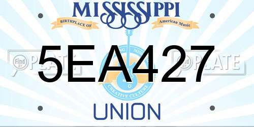 5EA427 Mississippi License Plate