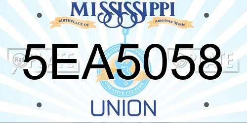 5EA5058 Mississippi License Plate