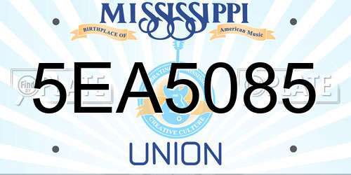 5EA5085 Mississippi License Plate