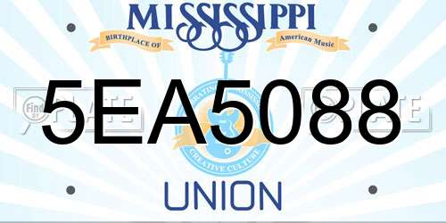 5EA5088 Mississippi License Plate