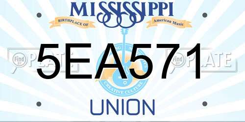 5EA571 Mississippi License Plate