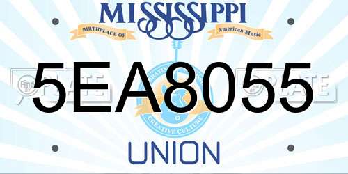 5EA8055 Mississippi License Plate