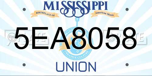 5EA8058 Mississippi License Plate