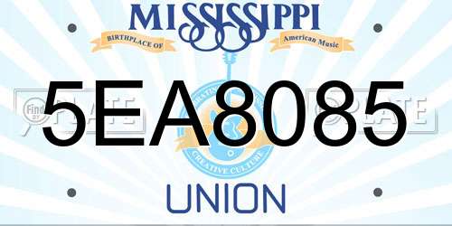 5EA8085 Mississippi License Plate