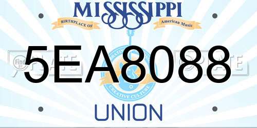 5EA8088 Mississippi License Plate