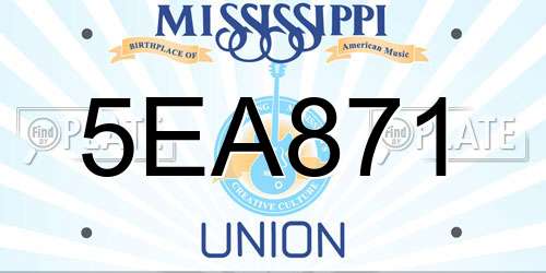 5EA871 Mississippi License Plate
