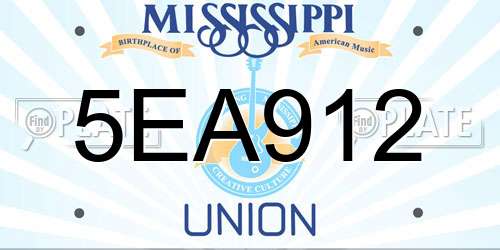 5EA912 Mississippi License Plate