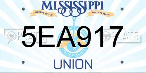5EA917 Mississippi License Plate