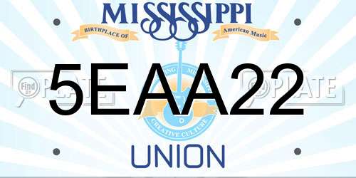 5EAA22 Mississippi License Plate