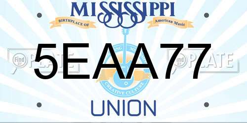 5EAA77 Mississippi License Plate