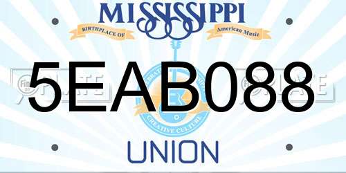 5EAB088 Mississippi License Plate