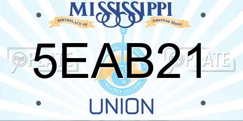 5EAB21 Mississippi License Plate