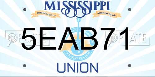 5EAB71 Mississippi License Plate
