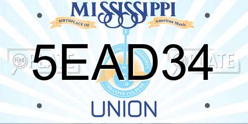 5EAD34 Mississippi License Plate