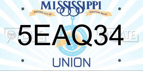 5EAQ34 Mississippi License Plate