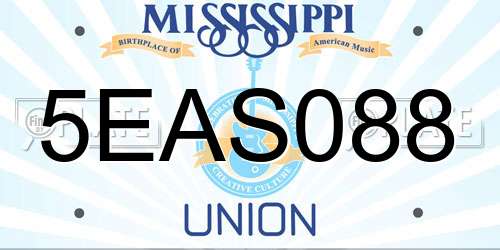 5EAS088 Mississippi License Plate