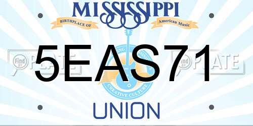 5EAS71 Mississippi License Plate