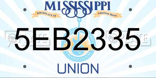 5EB2335 Mississippi License Plate