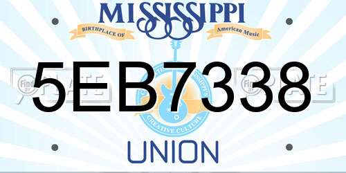 5EB7338 Mississippi License Plate
