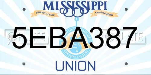 5EBA387 Mississippi License Plate