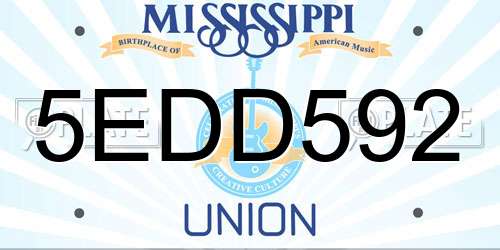 5EDD592 Mississippi License Plate