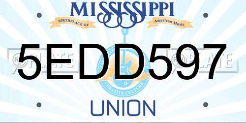 5EDD597 Mississippi License Plate