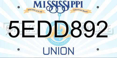 5EDD892 Mississippi License Plate