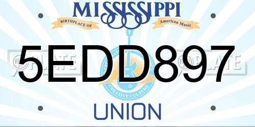 5EDD897 Mississippi License Plate