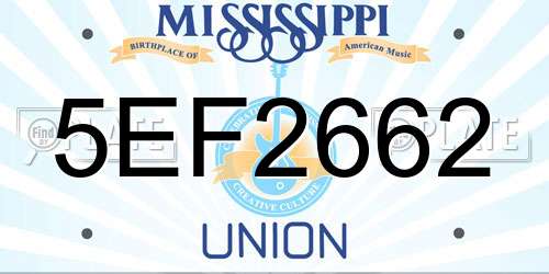 5EF2662 Mississippi License Plate