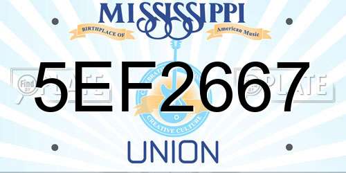 5EF2667 Mississippi License Plate