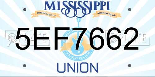5EF7662 Mississippi License Plate