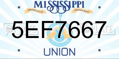 5EF7667 Mississippi License Plate