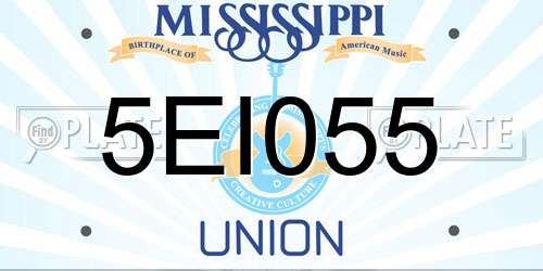 5EI055 Mississippi License Plate