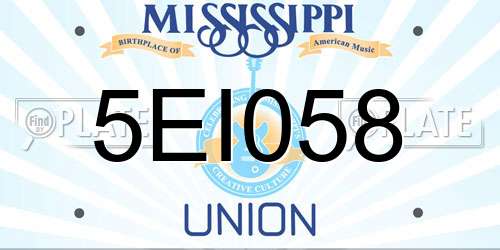 5EI058 Mississippi License Plate