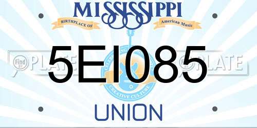 5EI085 Mississippi License Plate